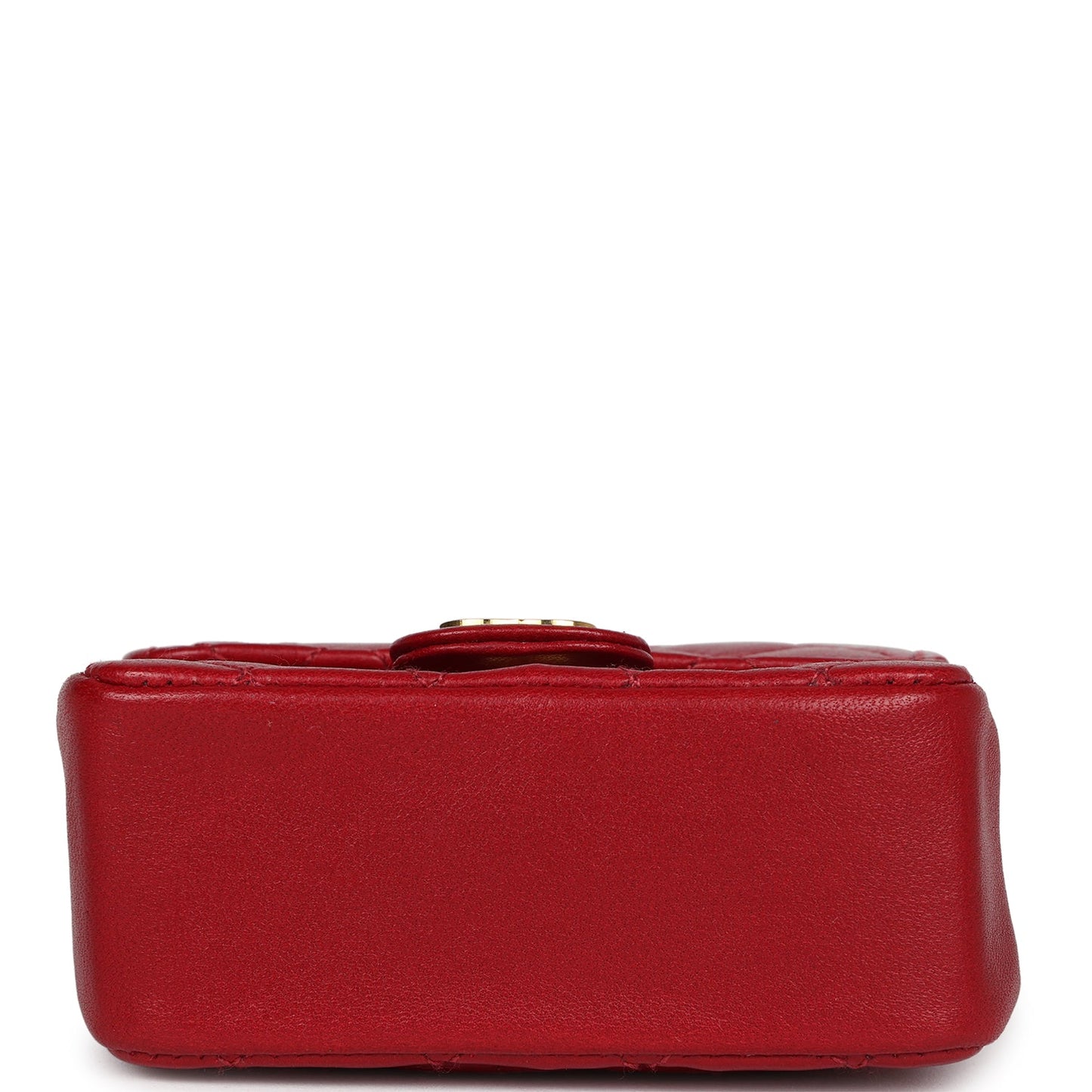 Chanel Vintage Micro Belt Flap Bag Red Lambskin Gold Hardware
