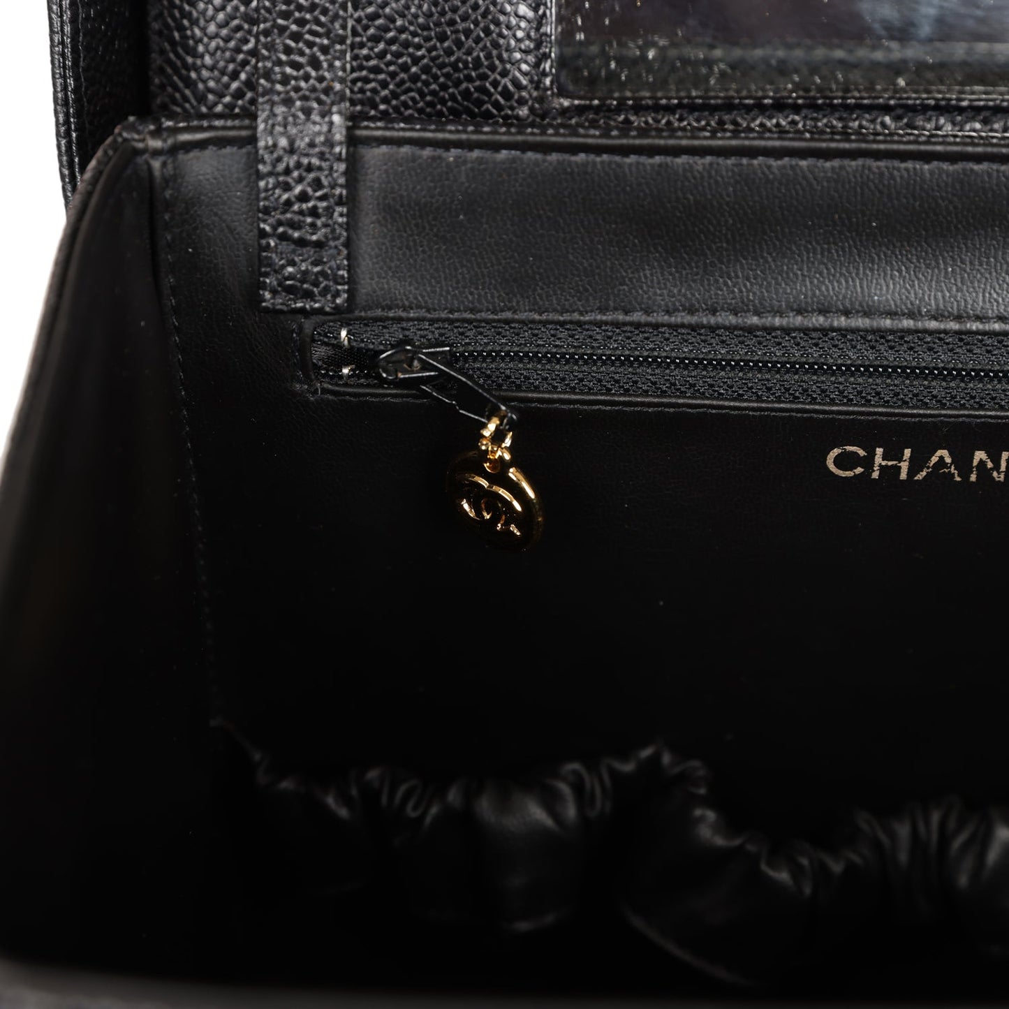 Chanel Vintage Large Vanity Bag Black Caviar Gold Hardware