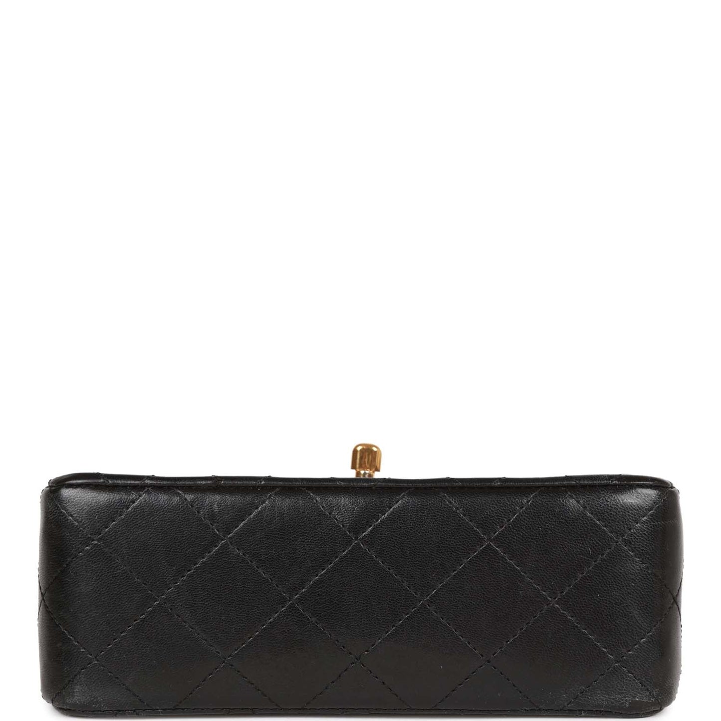 Chanel Vintage Mini Flap Chain Handle Bag Black Lambskin Gold Hardware