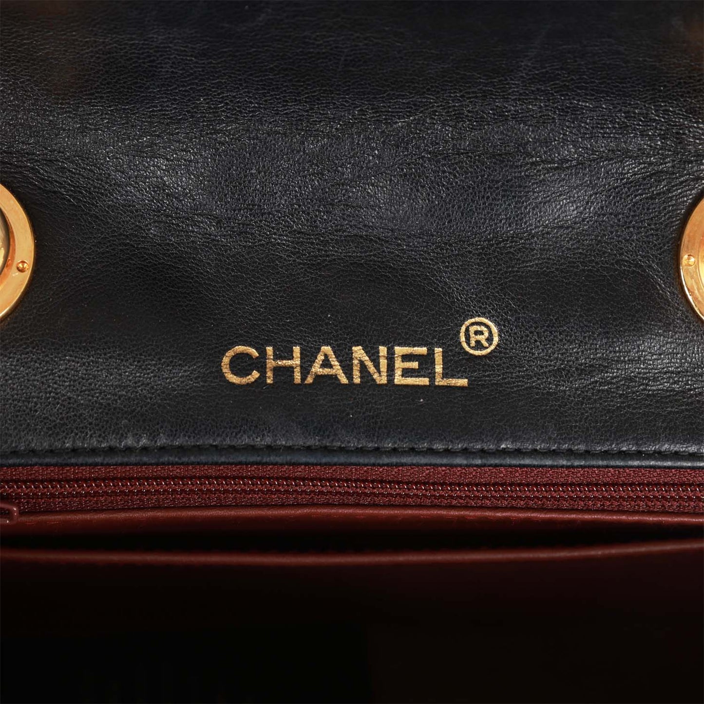 Chanel Vintage Mini Flap Chain Handle Bag Black Lambskin Gold Hardware