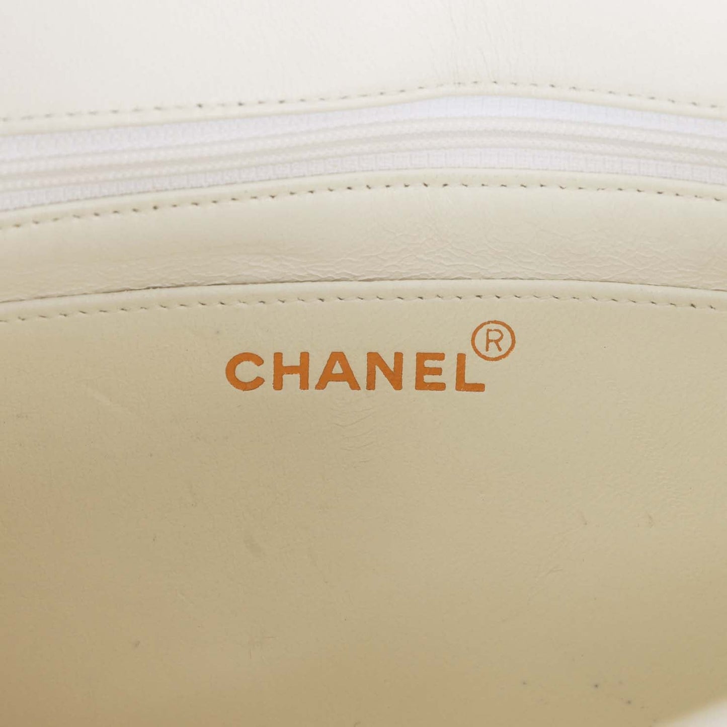 Chanel Vintage Medium Diana Flap Bag White Lambskin Gold Hardware