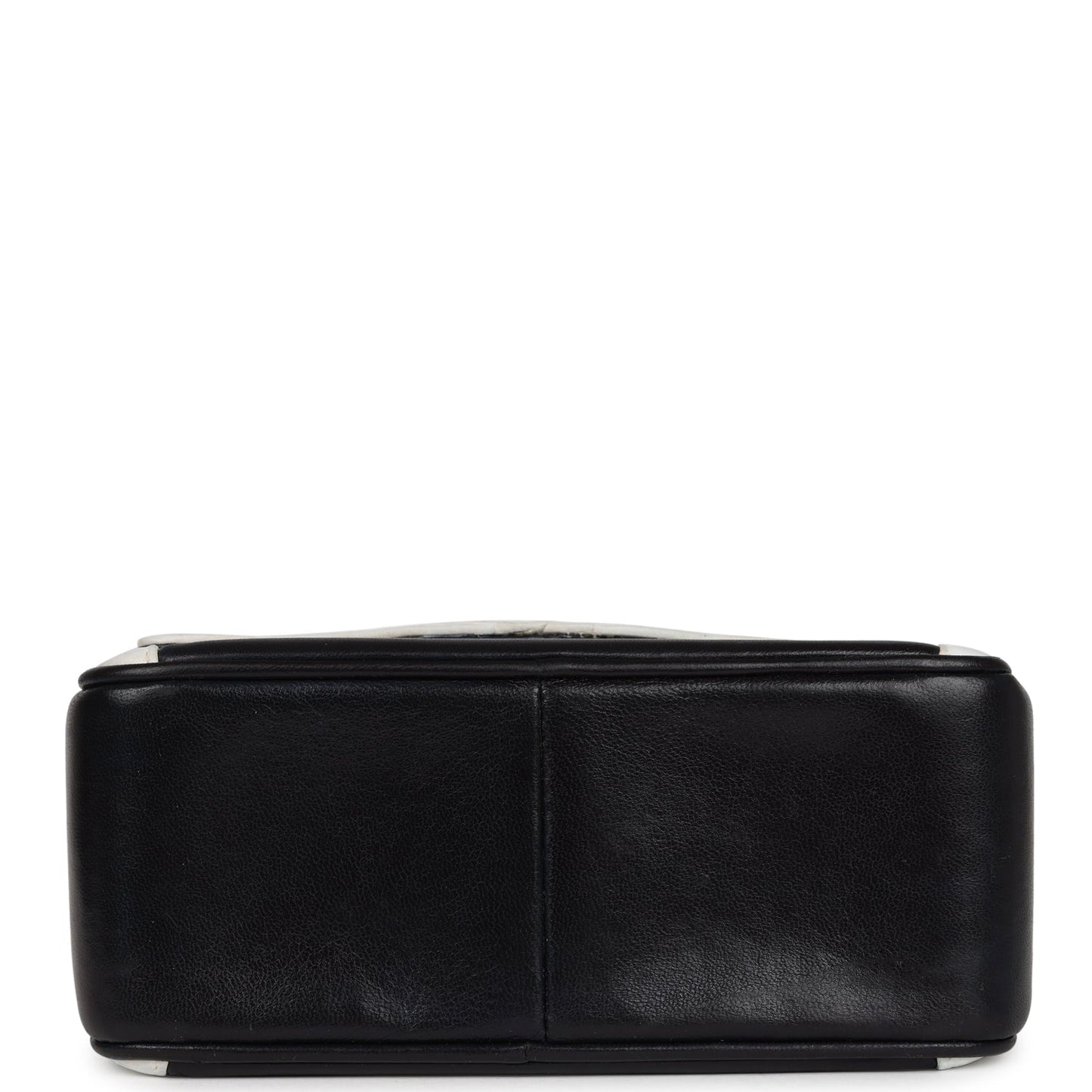 Chanel Vintage Fringe Chain Camera Bag Navy and White Lambskin Gold Hardware