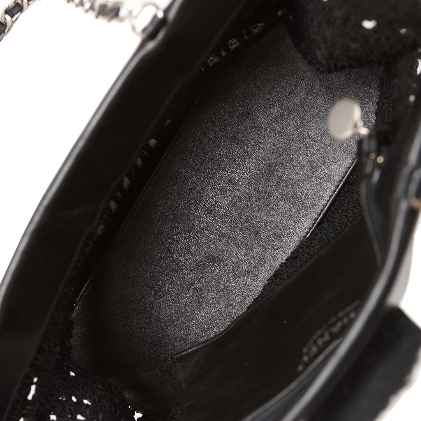 Chanel Vintage Supermodel Tote Black Crochet Aged Silver Hardware