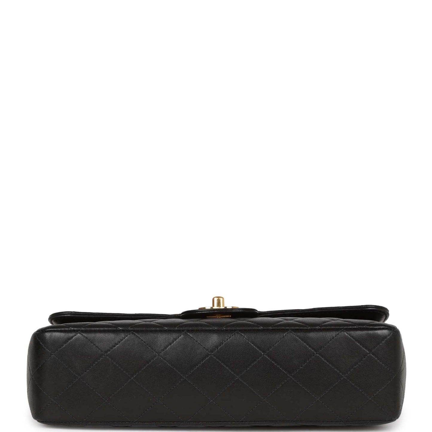 Chanel Vintage Kelly Parent Flap Bag Black Lambskin Gold Hardware