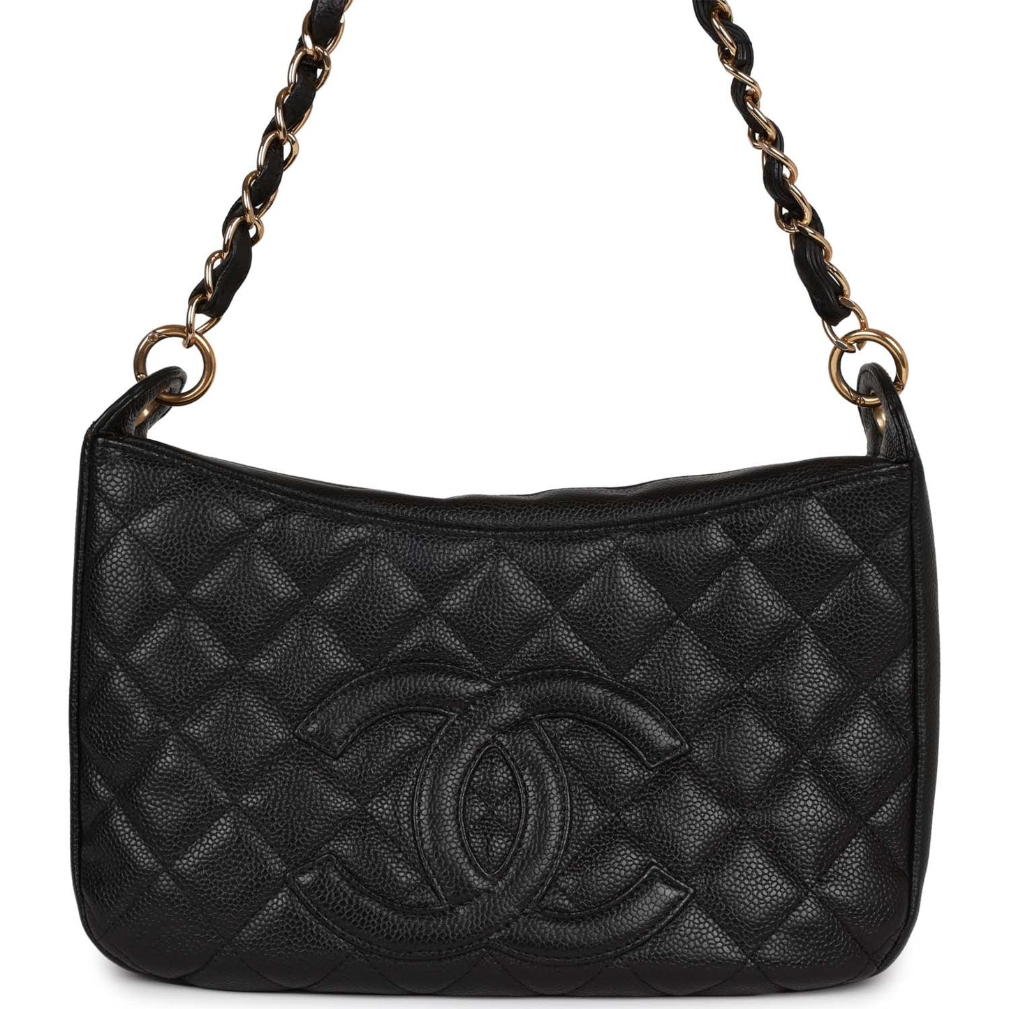 Chanel Vintage Timeless CC Shoulder Bag Black Caviar Gold Hardware