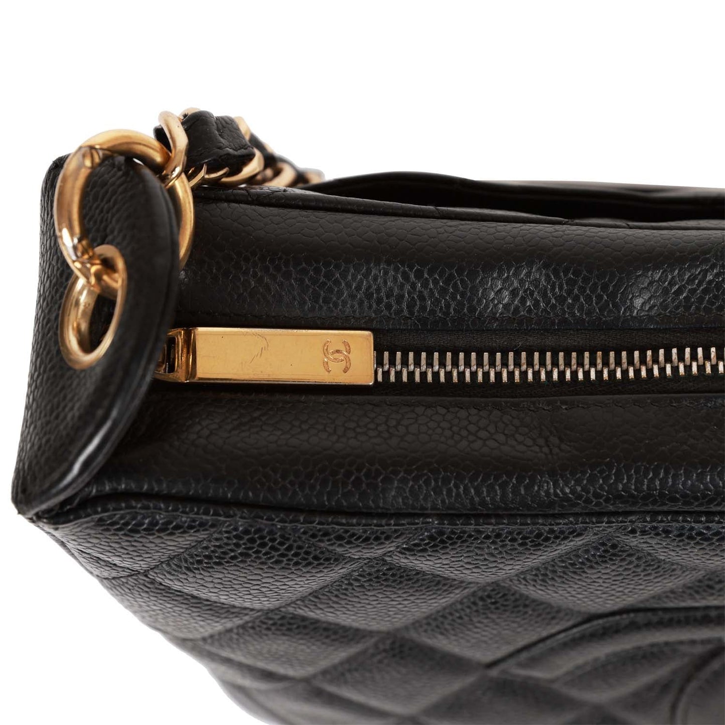 Chanel Vintage Timeless CC Shoulder Bag Black Caviar Gold Hardware
