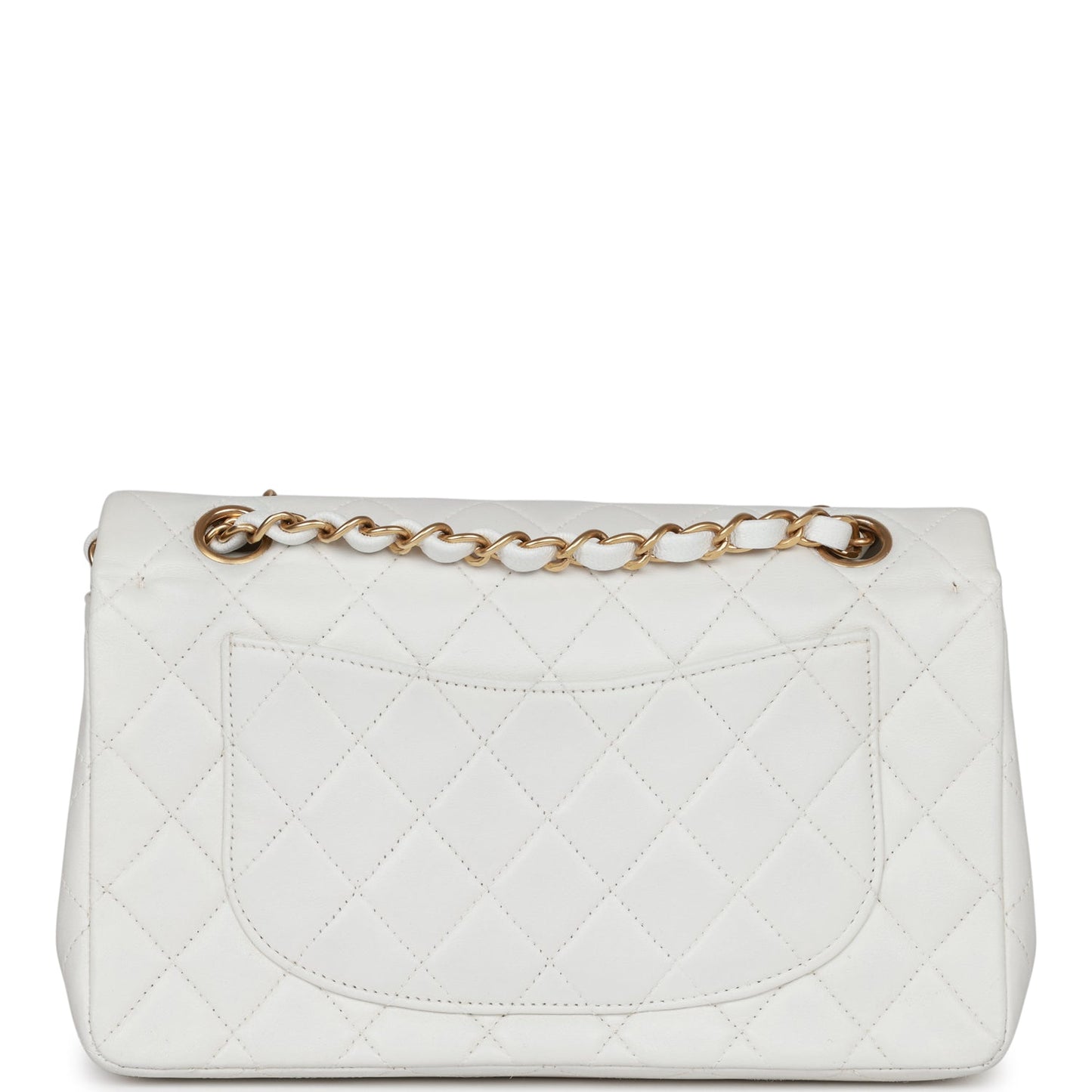 Chanel Vintage Small Classic Double Flap White Lambskin Gold Hardware