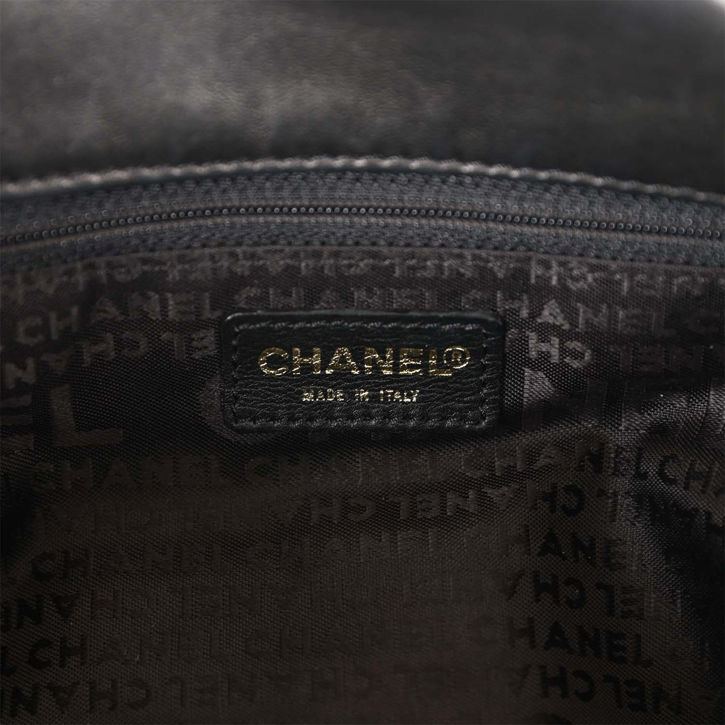 Chanel Vintage "Olsen" Hobo Shoulder Bag Black Lambskin Brushed Gold Hardware