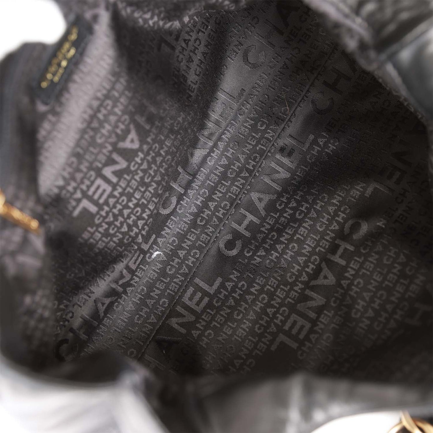 Chanel Vintage "Olsen" Hobo Shoulder Bag Black Lambskin Brushed Gold Hardware