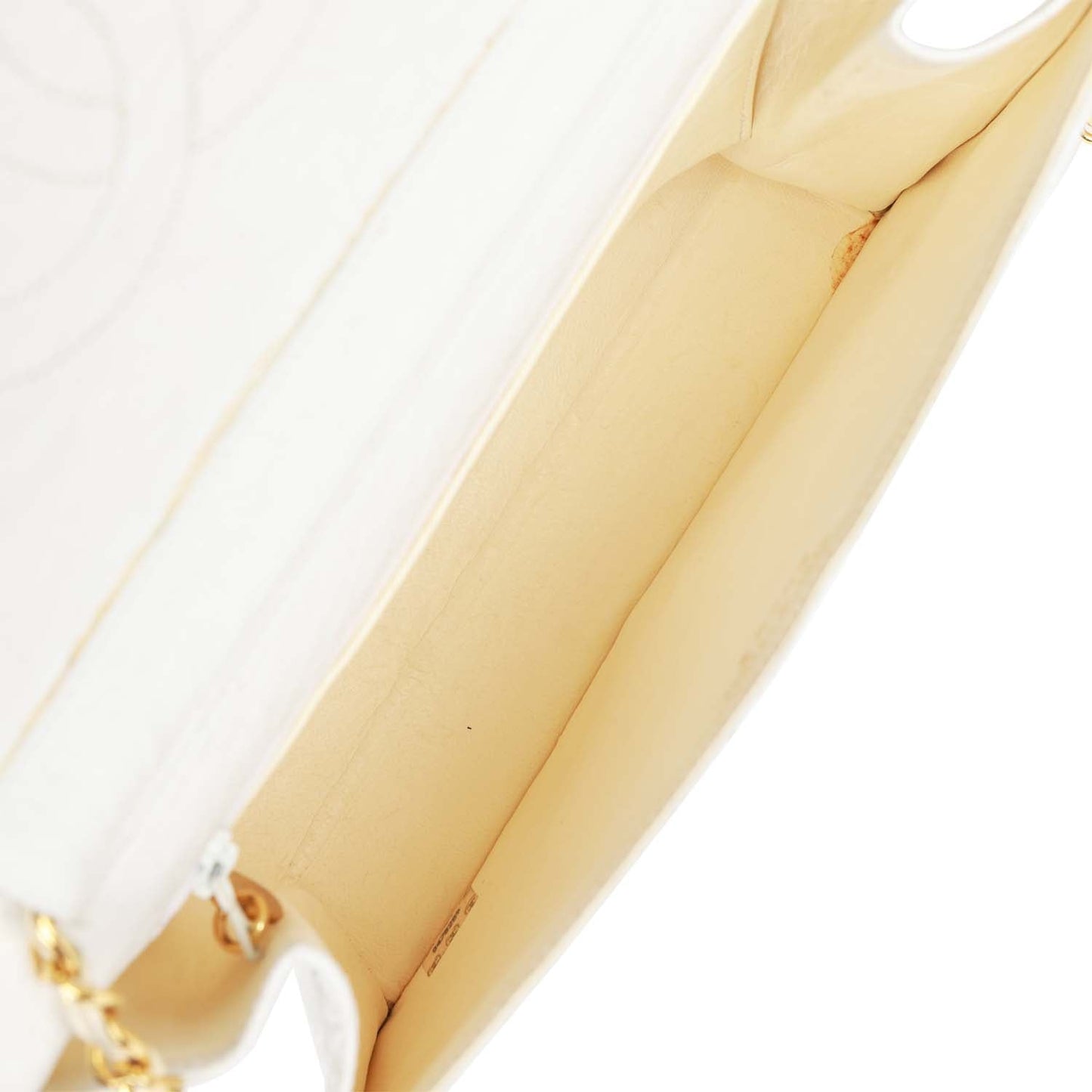 Chanel Vintage Single Flap Bag White Ostrich Gold Hardware