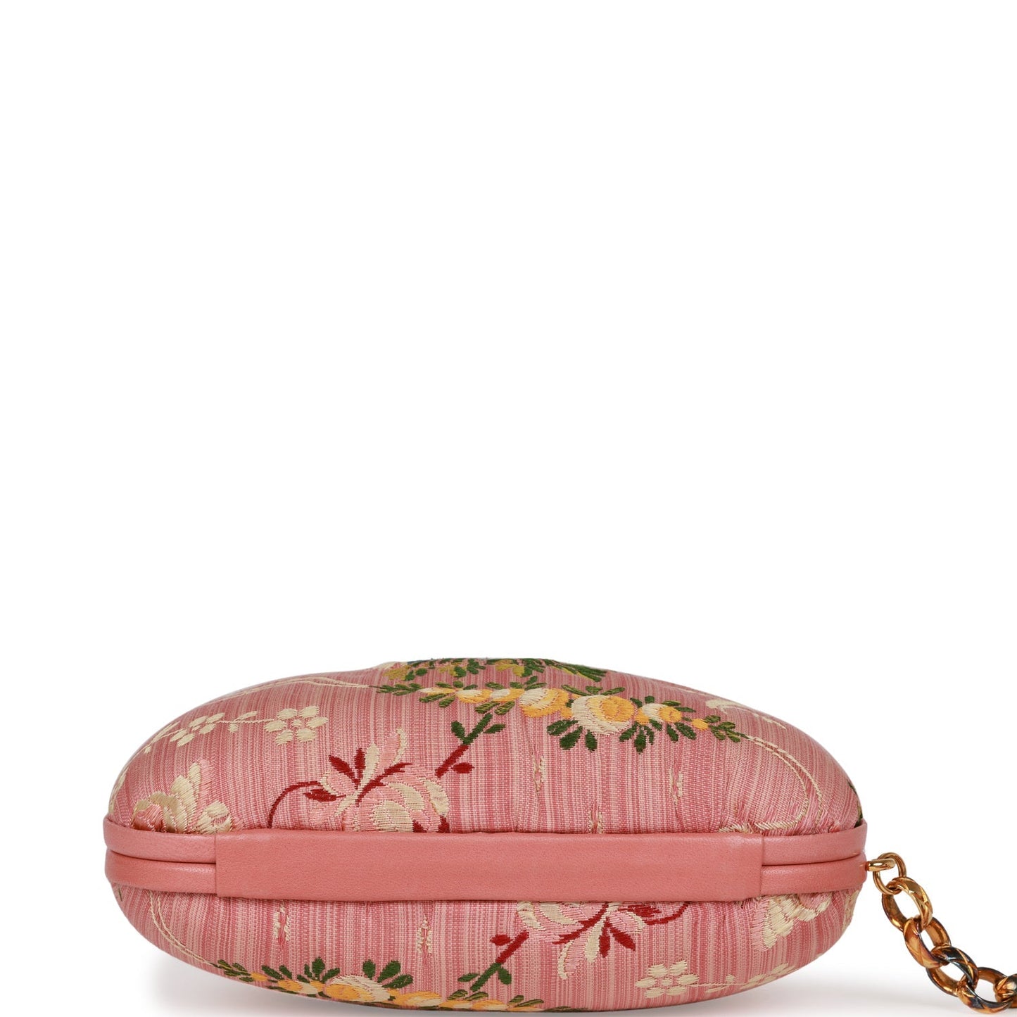 Chanel Vintage Timeless Clutch Rose Pink Brocade Silk Gold Hardware