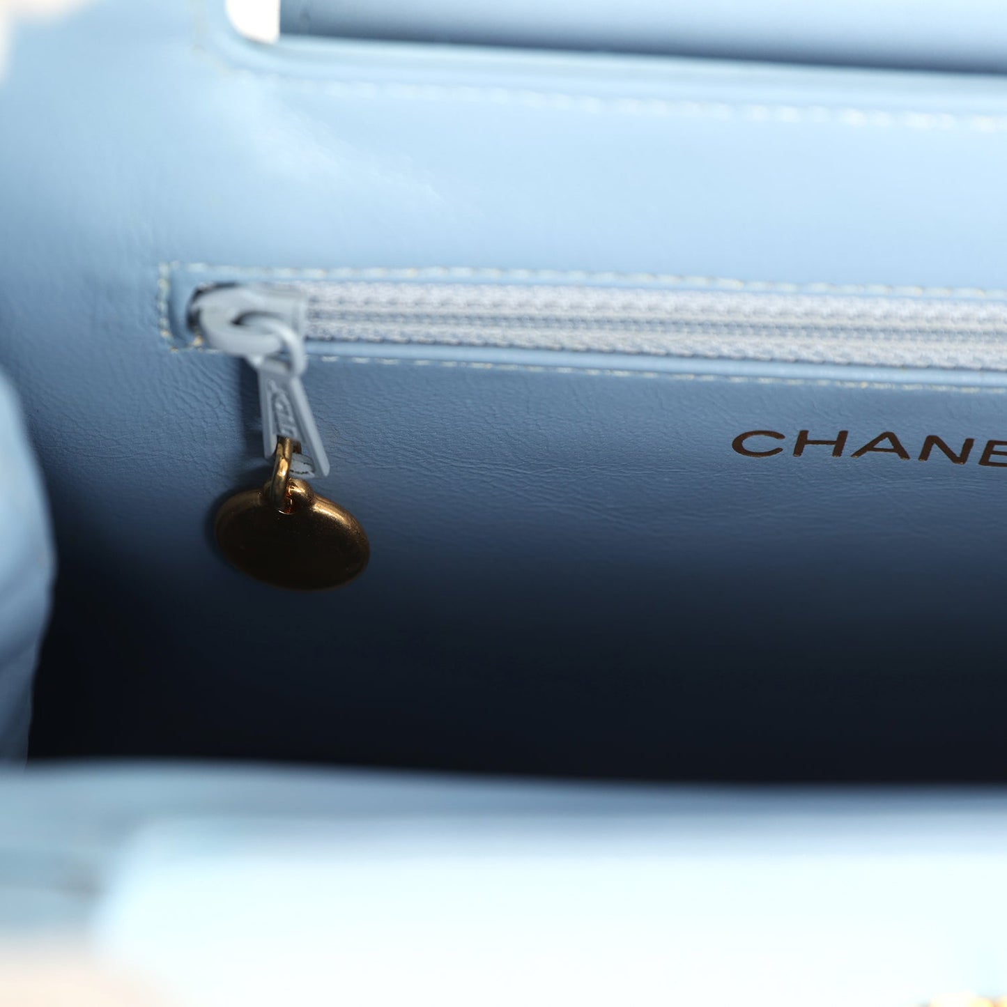 Chanel Vintage Large Kelly Light Blue Lambskin Gold Hardware