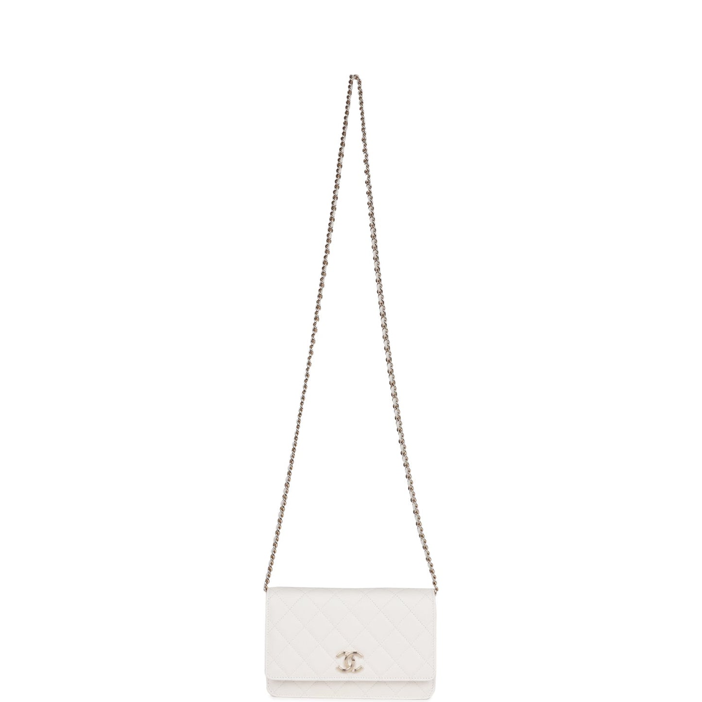Chanel Wallet on Chain WOC White Caviar Light Gold Hardware