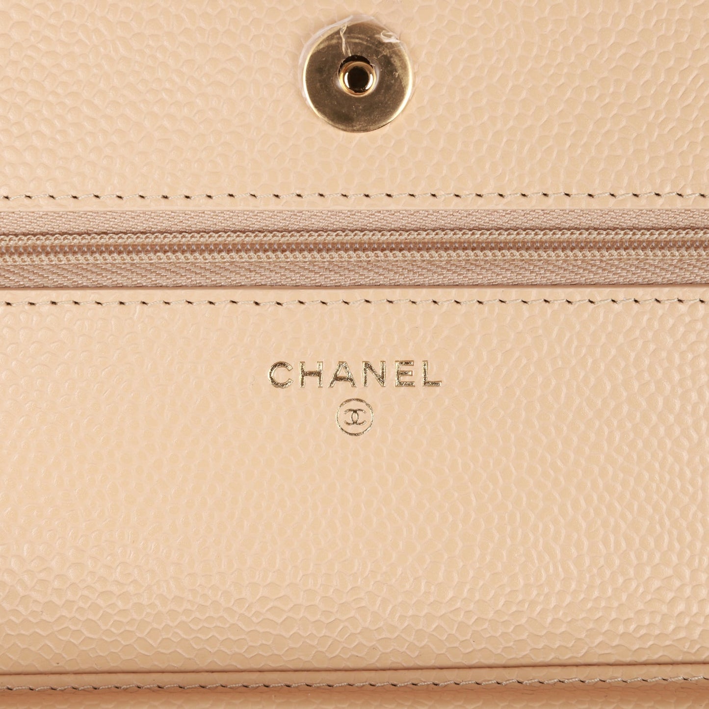Chanel Wallet on Chain WOC Beige Caviar Gold Hardware
