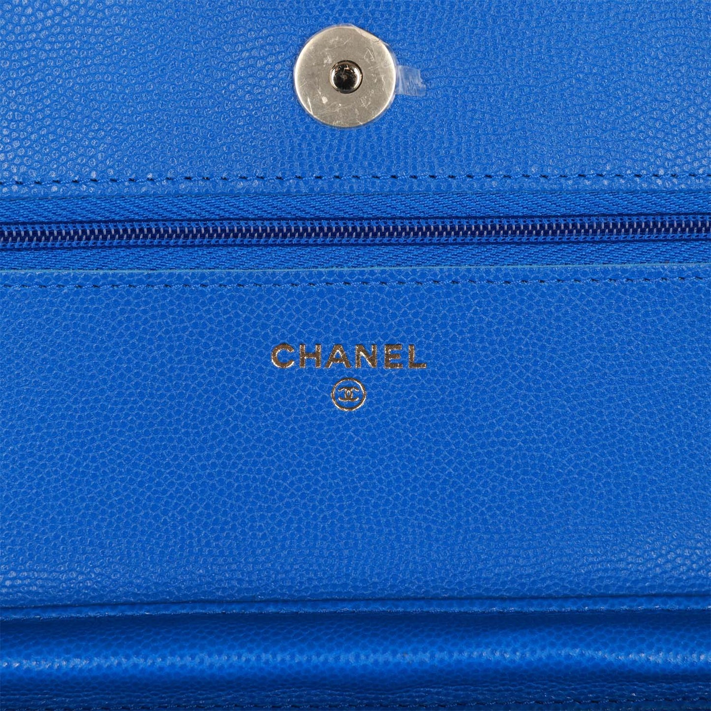 Chanel Wallet on Chain WOC Blue Caviar Light Gold Hardware