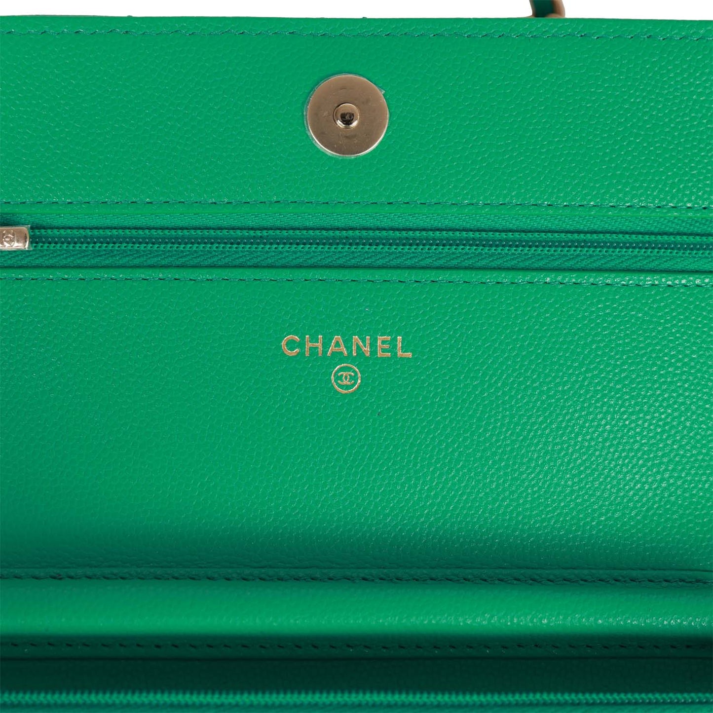 Chanel Wallet on Chain WOC Green Caviar Light Gold Hardware