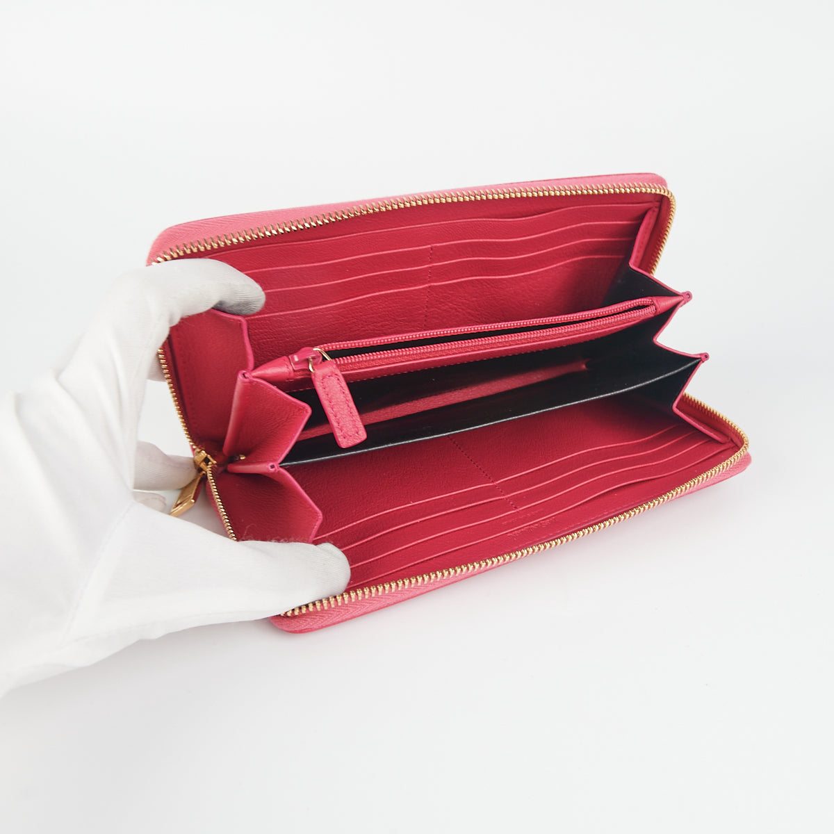 Saint Laurent Belle De Jour Long Zip Wallet