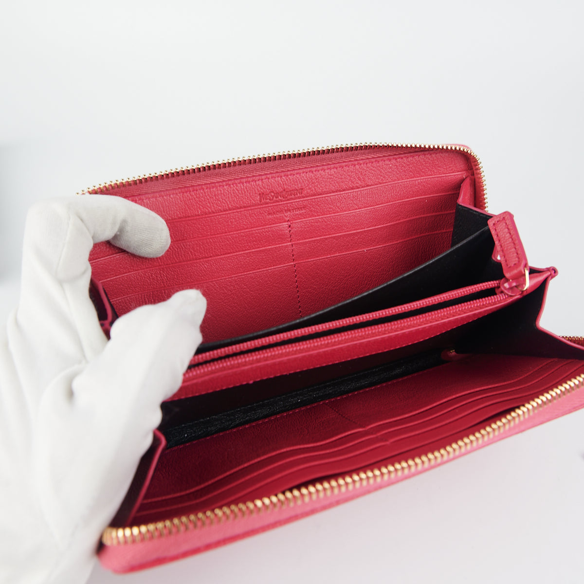 Saint Laurent Belle De Jour Long Zip Wallet