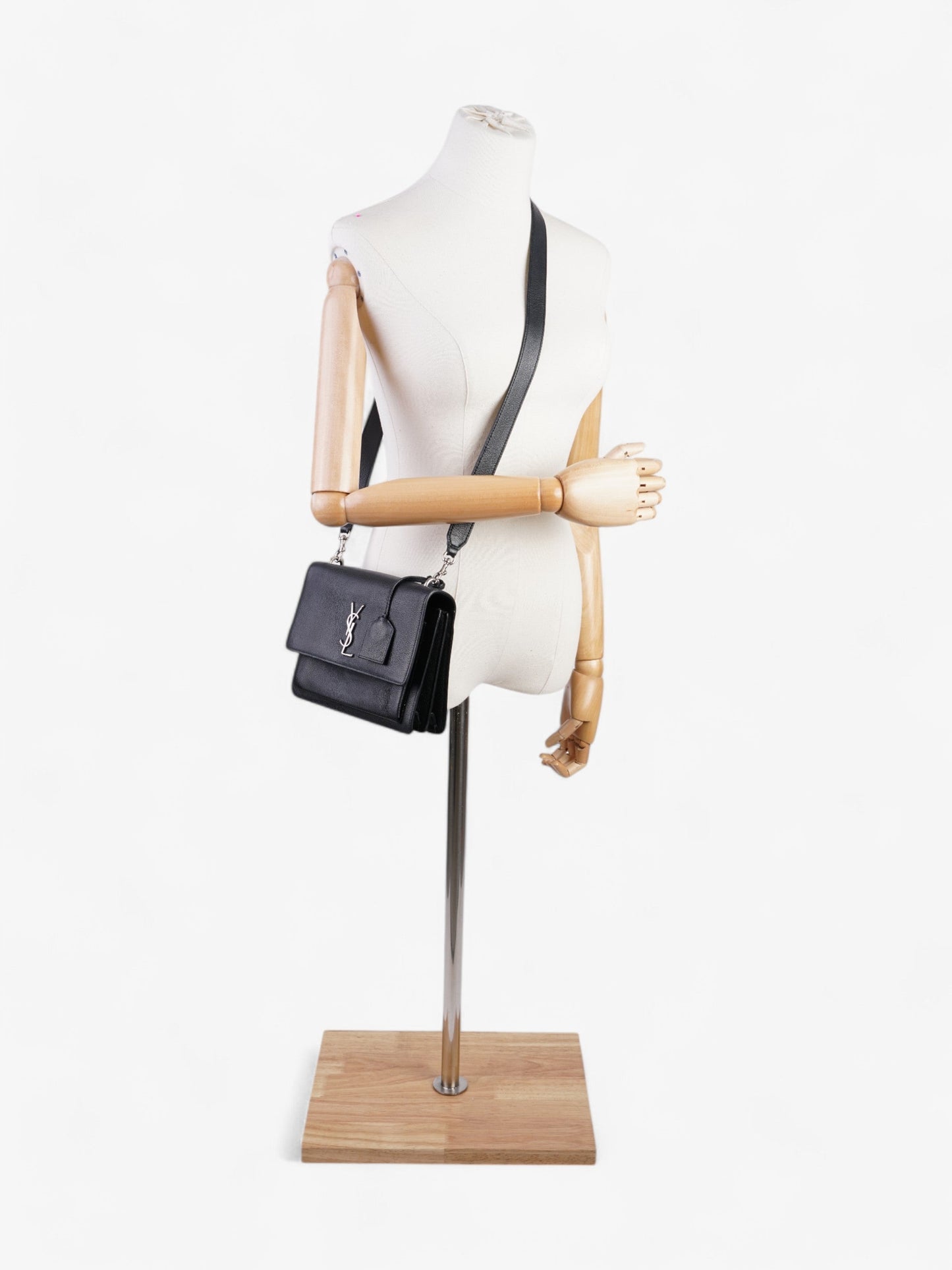 Saint Laurent Sunset Black Leather Medium