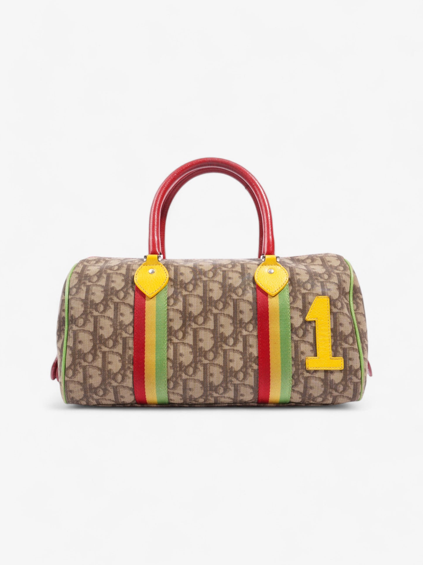 Christian Dior Boston Diorissimo Canvas Bag Monogram / Red Coated Canvas