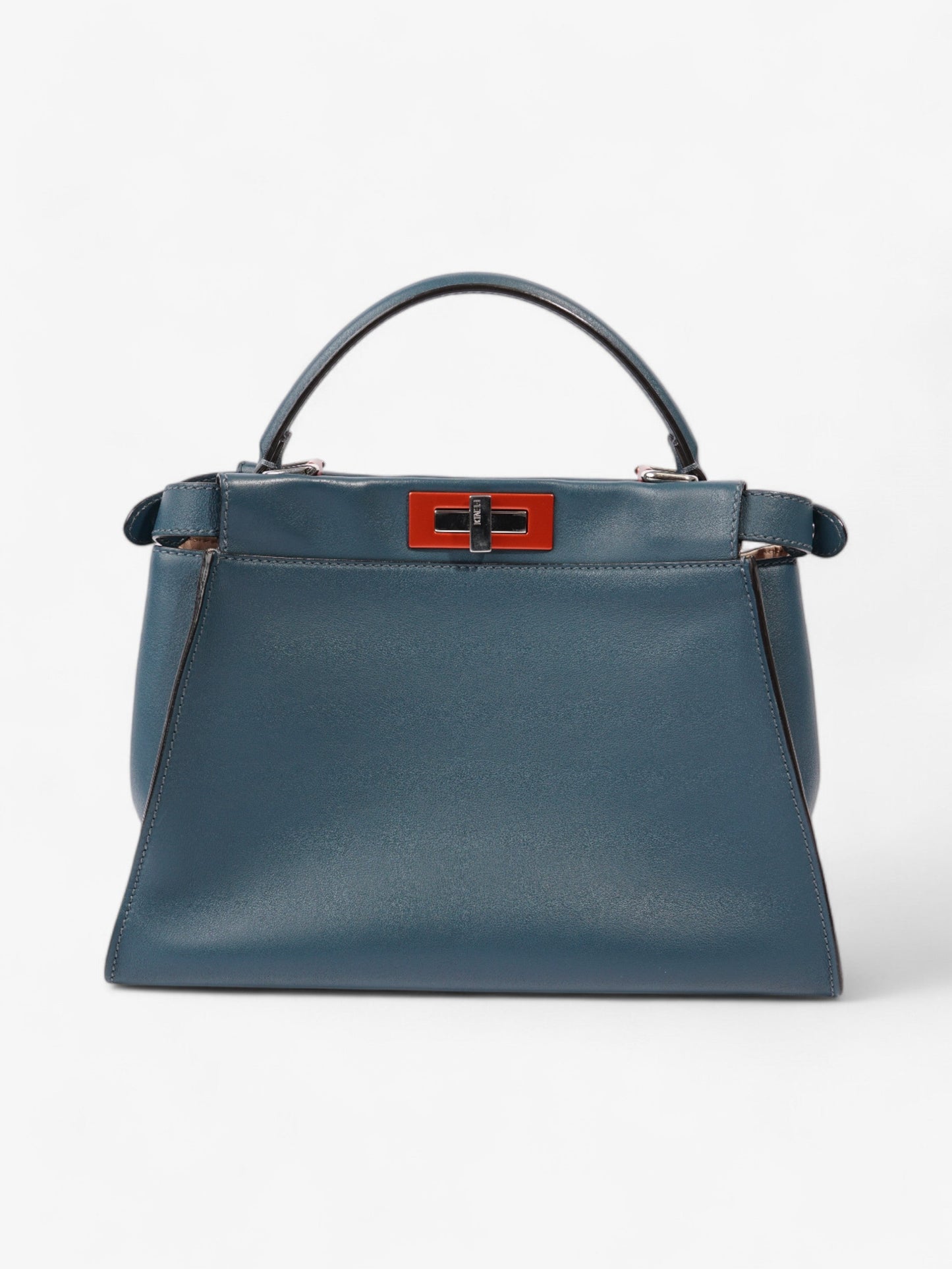 Fendi Peekaboo Handbag Blue / Orange Leather