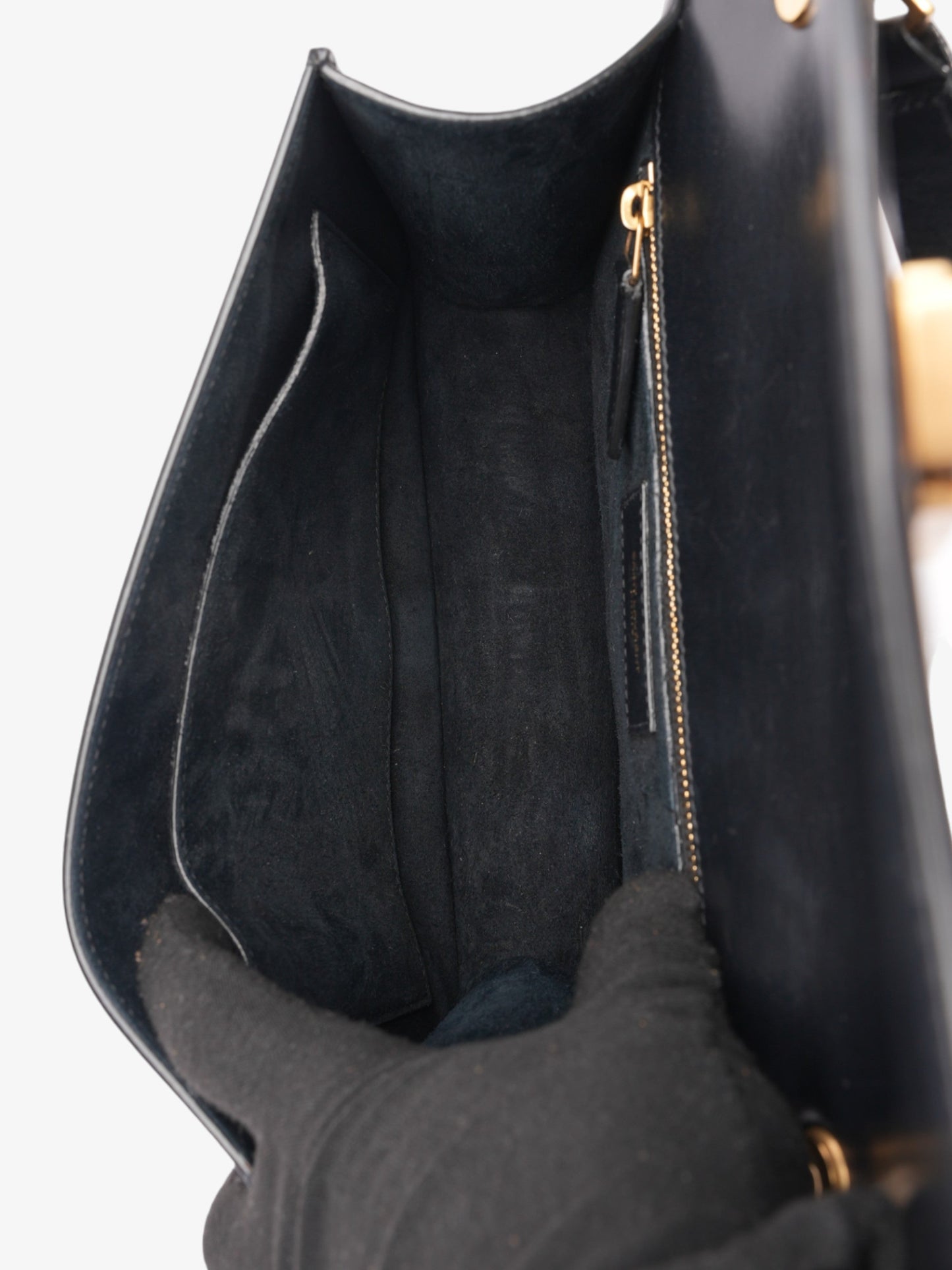 Saint Laurent Le Carré Black Leather Medium