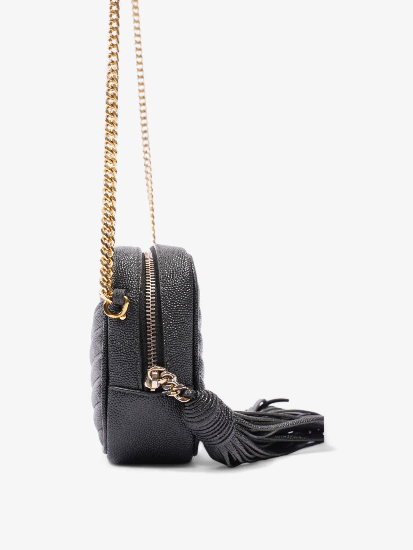 Saint Laurent Lou Crossbody Black Grained Leather Mini