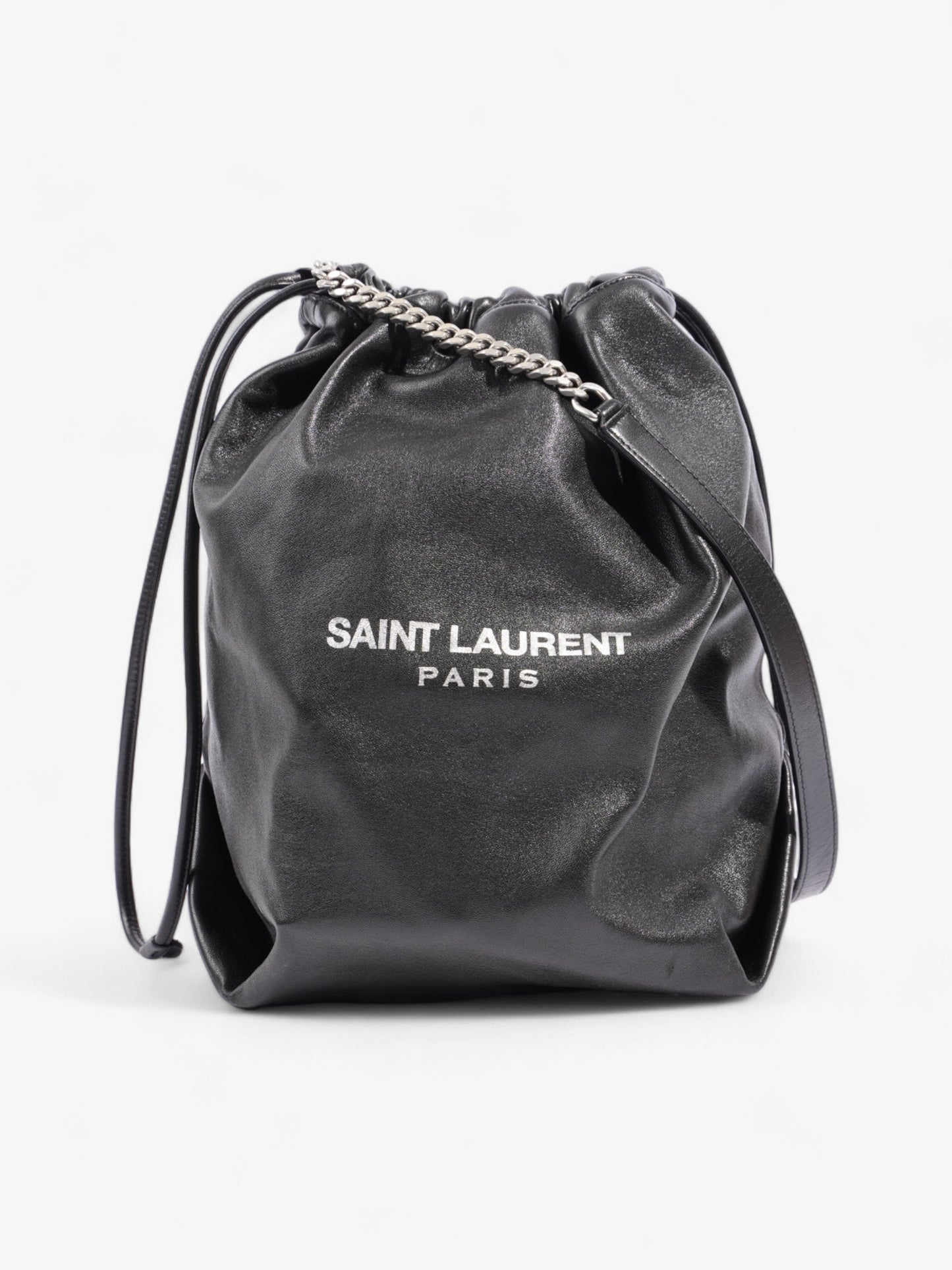 Saint Laurent Sac Pouch Black Leather