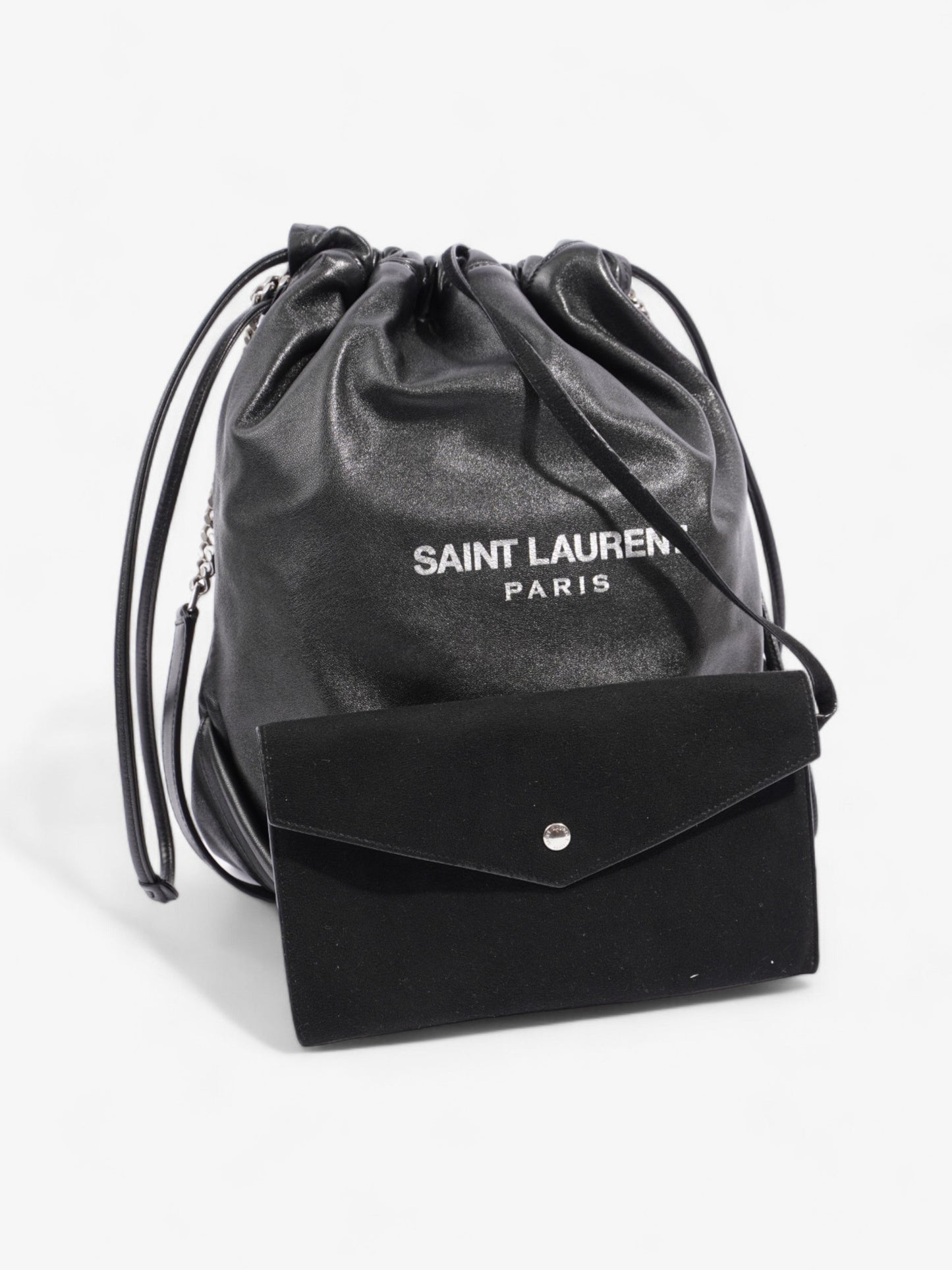 Saint Laurent Sac Pouch Black Leather