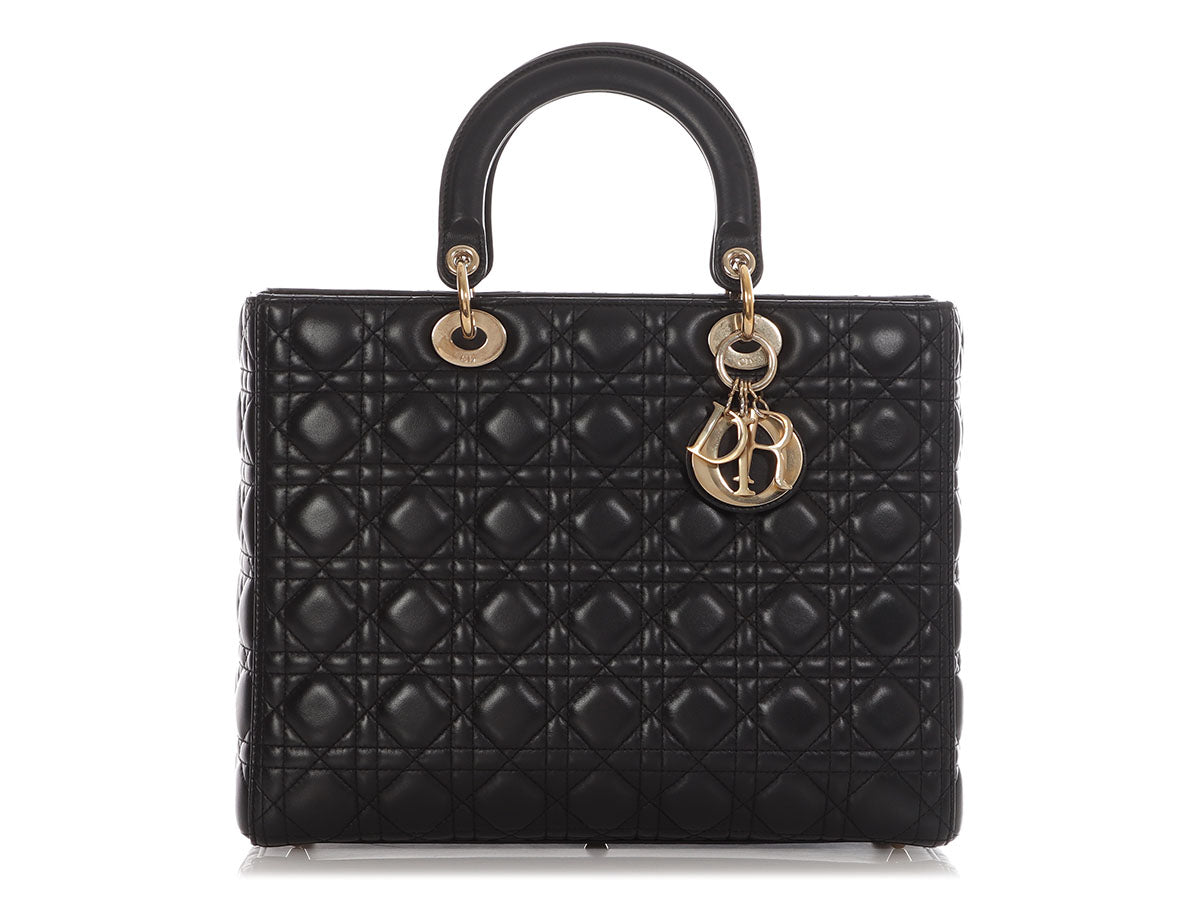 Dior Large Black Lambskin Lady Dior