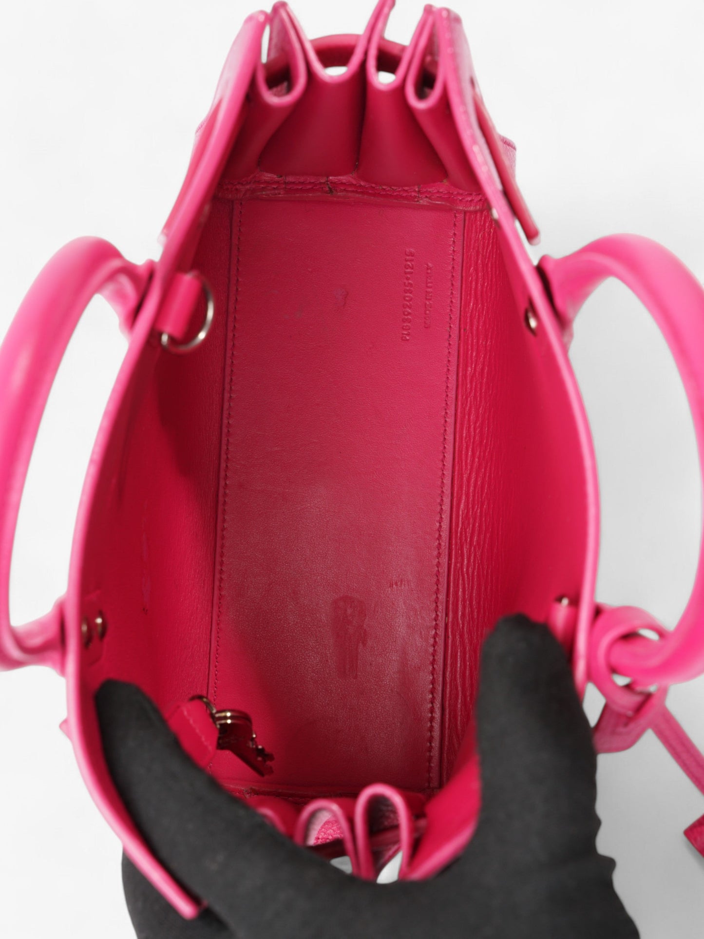 Saint Laurent Sac De Jour Lipstick Fuschia Calfskin Leather Nano