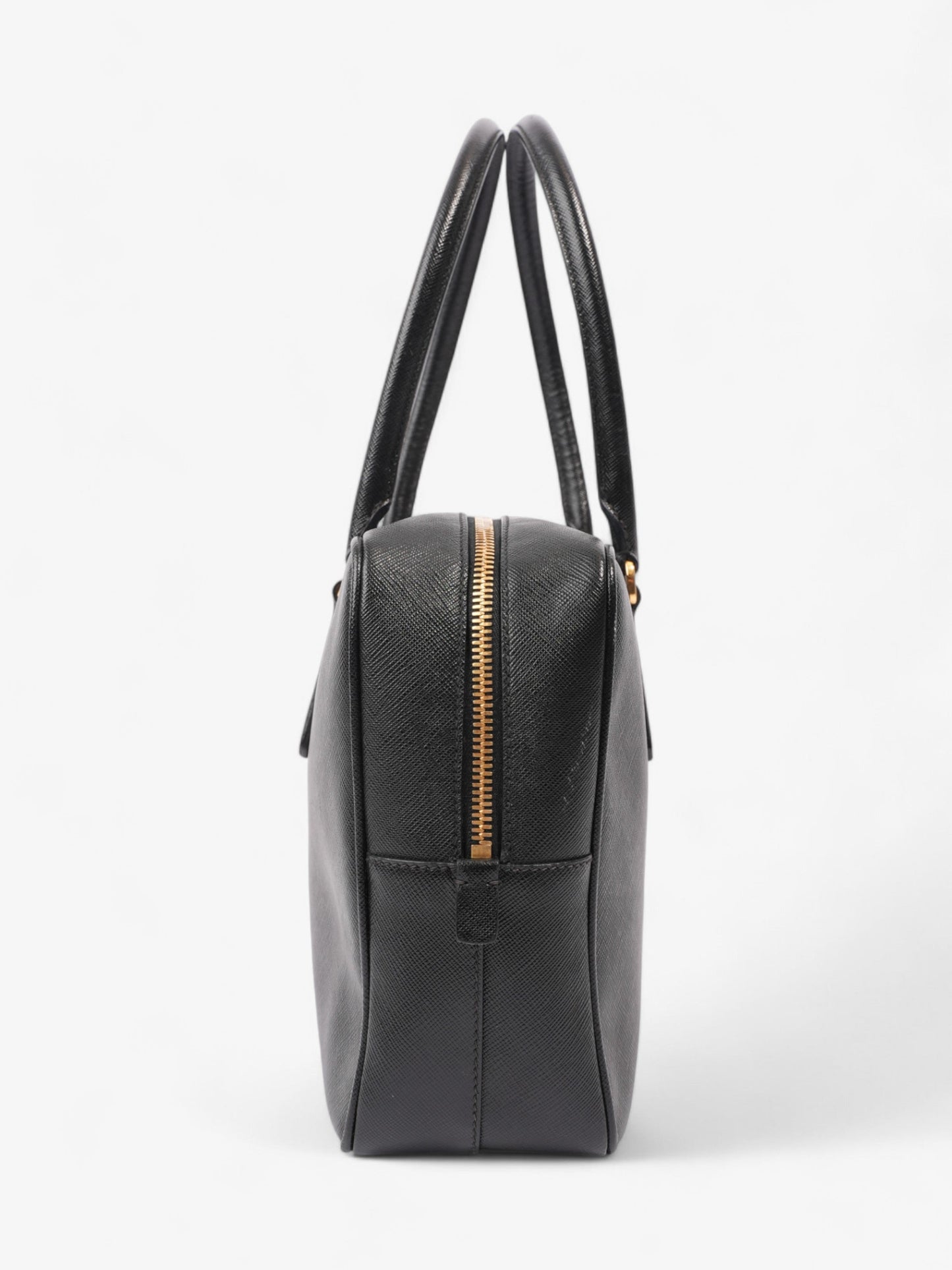 Prada Bauletto Tote Bag Black Saffiano Leather