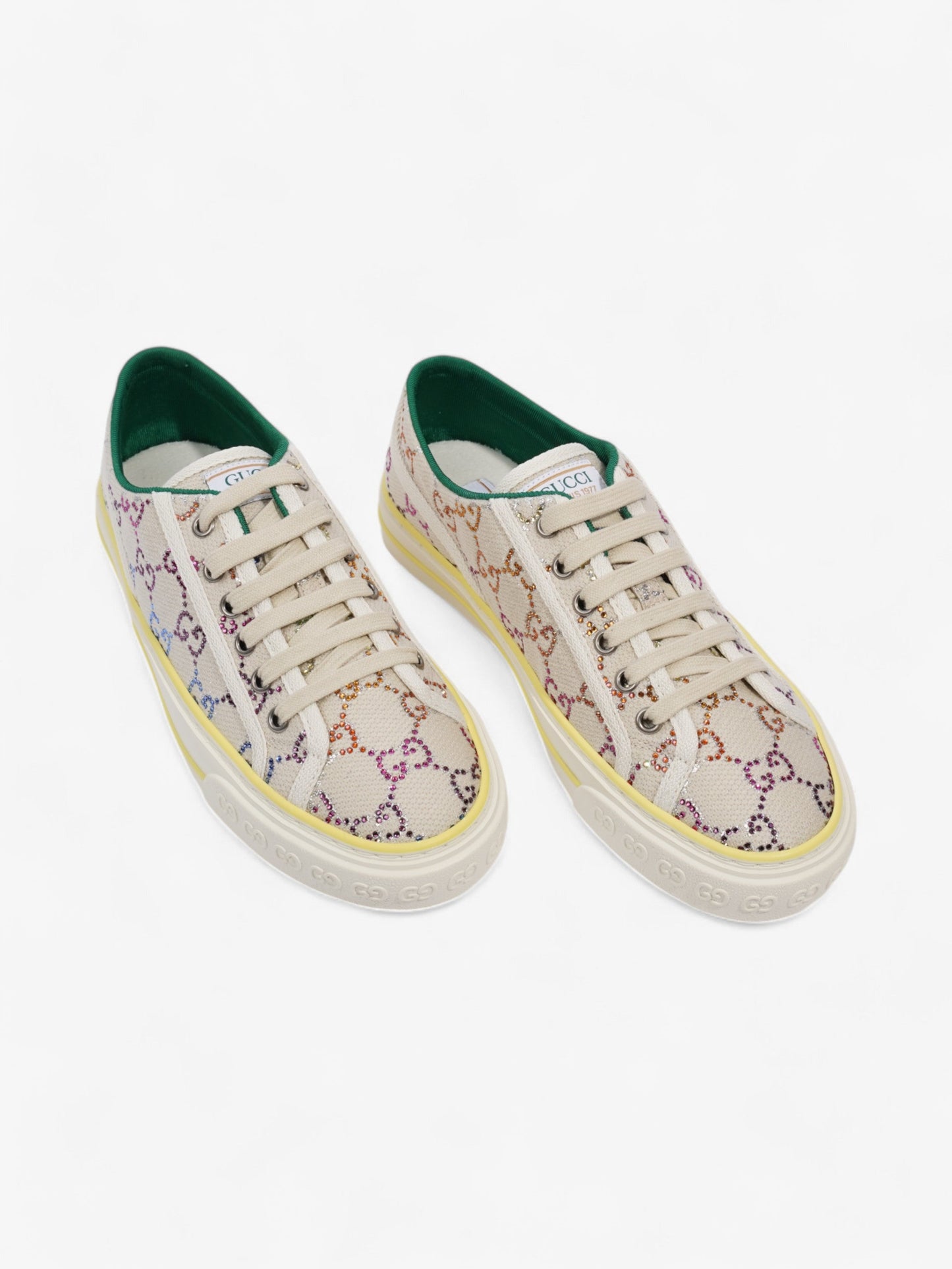 Gucci Crystal GG Tennis 1977 White / Multicoloured Canvas EU 38.5 UK 5.5