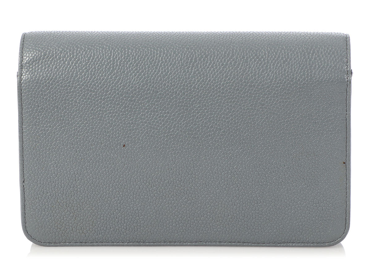 Chanel Gray Caviar Timeless Wallet on a Chain WOC