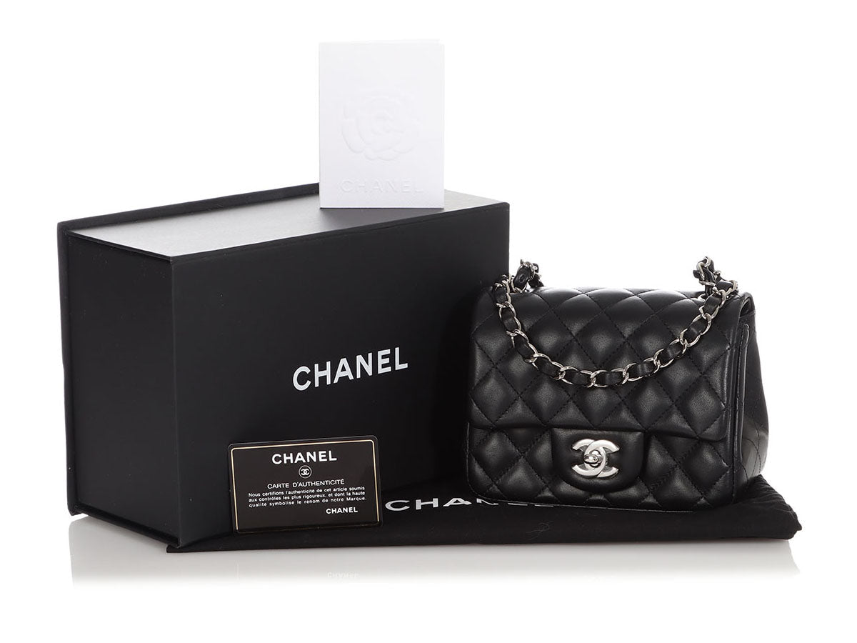 Chanel Mini Black Quilted Lambskin Square Classic