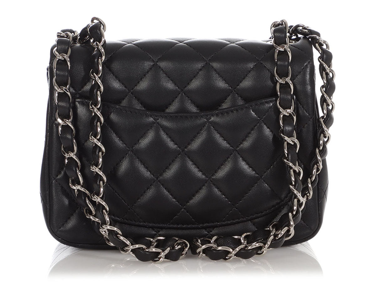 Chanel Mini Black Quilted Lambskin Square Classic