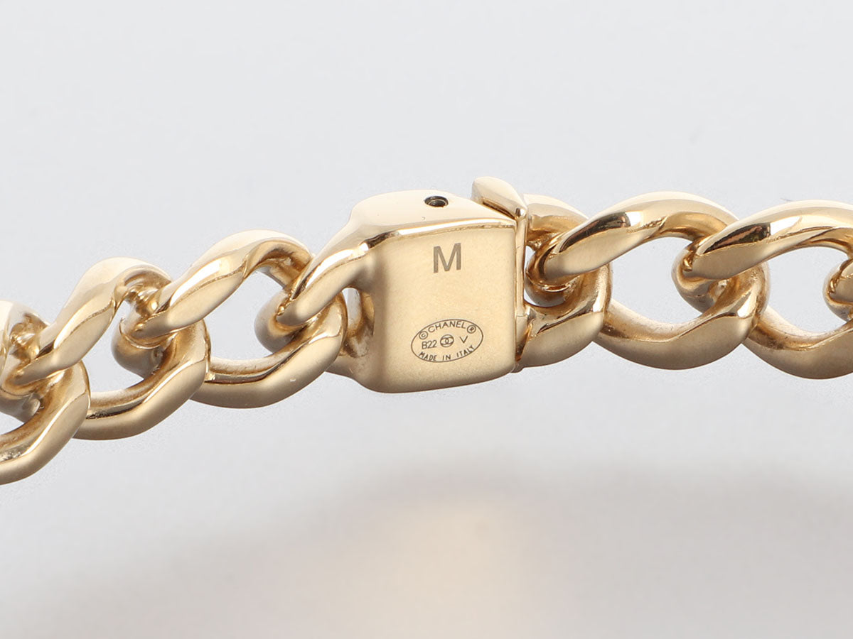 Chanel Medium Gold-Tone Logo Choker