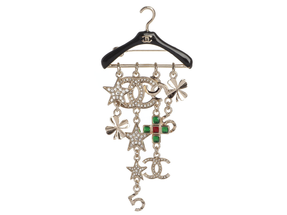 Chanel CC Logo Charms Clothes Hanger Brooch