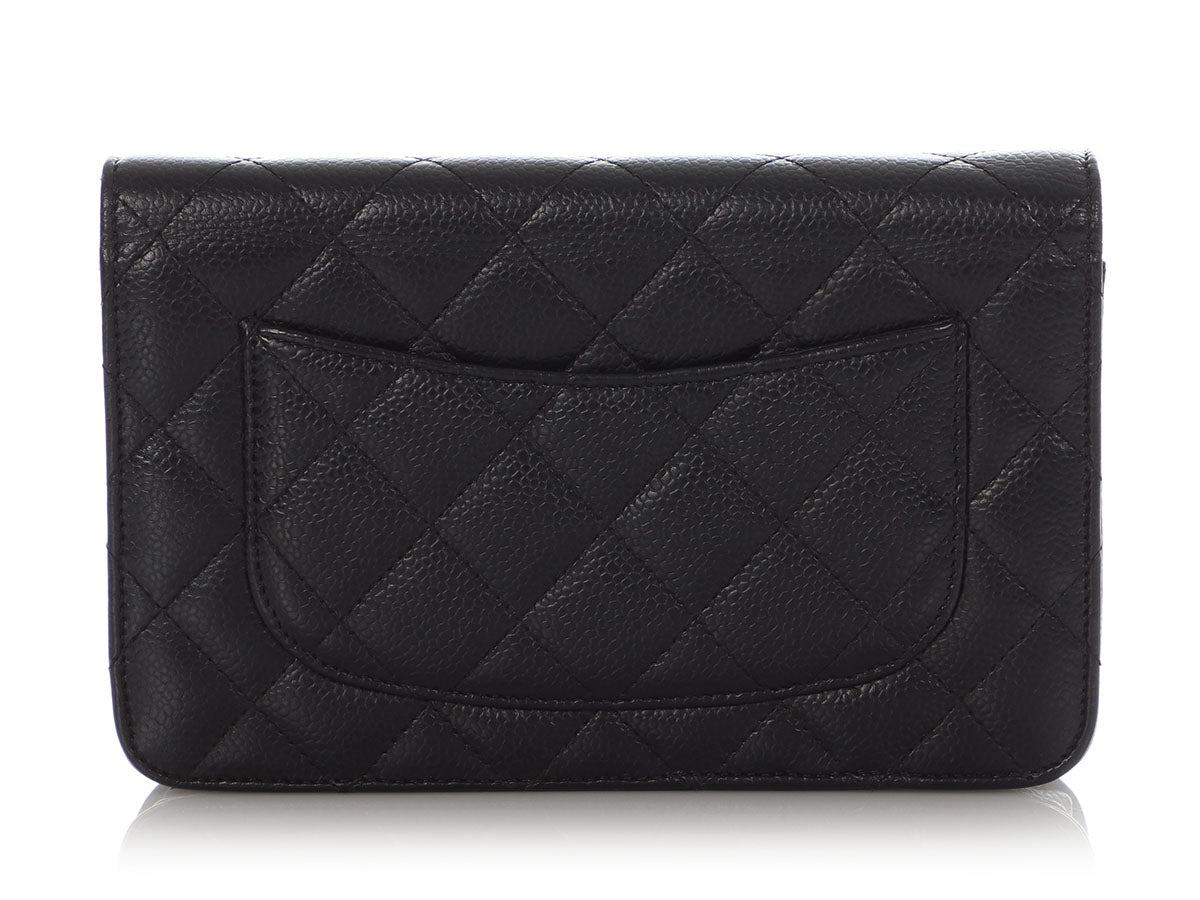 Chanel Black Quilted Caviar Wallet on Chain WOC