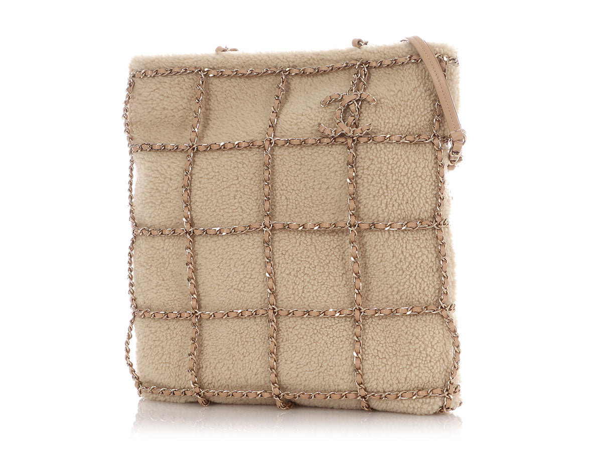 Chanel Shearling CC Chain Shopping Tote
