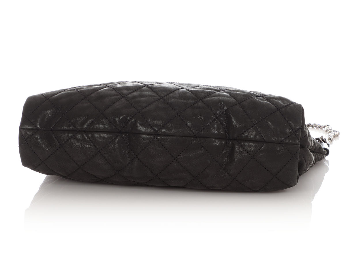 Chanel Black Quilted Iridescent Calfskin Coco Daily Hobo