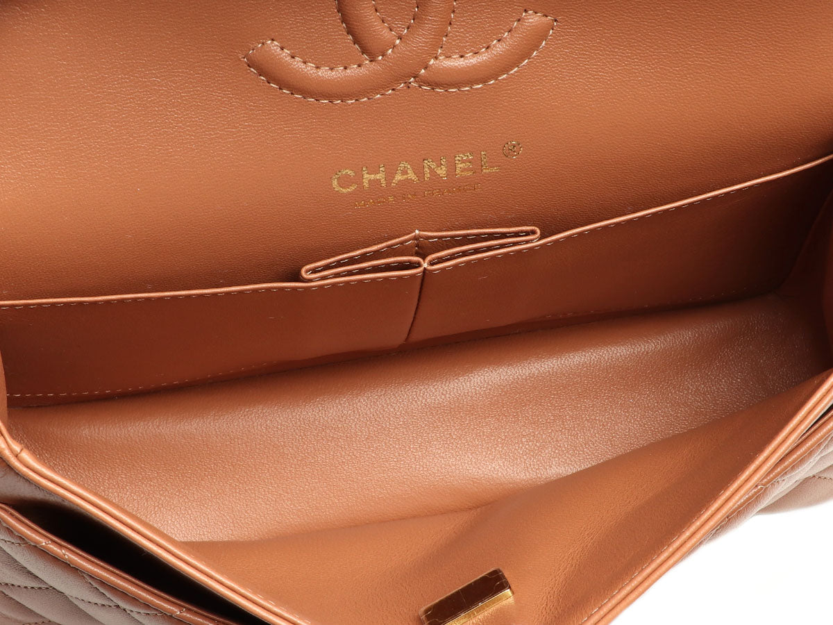 Chanel Small Caramel Quilted Lambskin Classic Double Flap