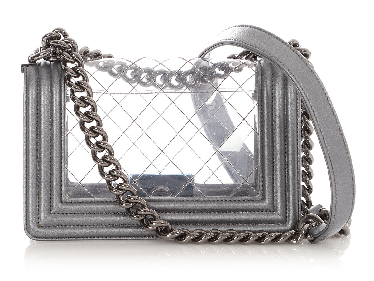 Chanel Small Silver PVC Boy Bag