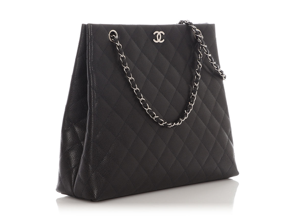 Chanel Black Quilted Caviar Tote