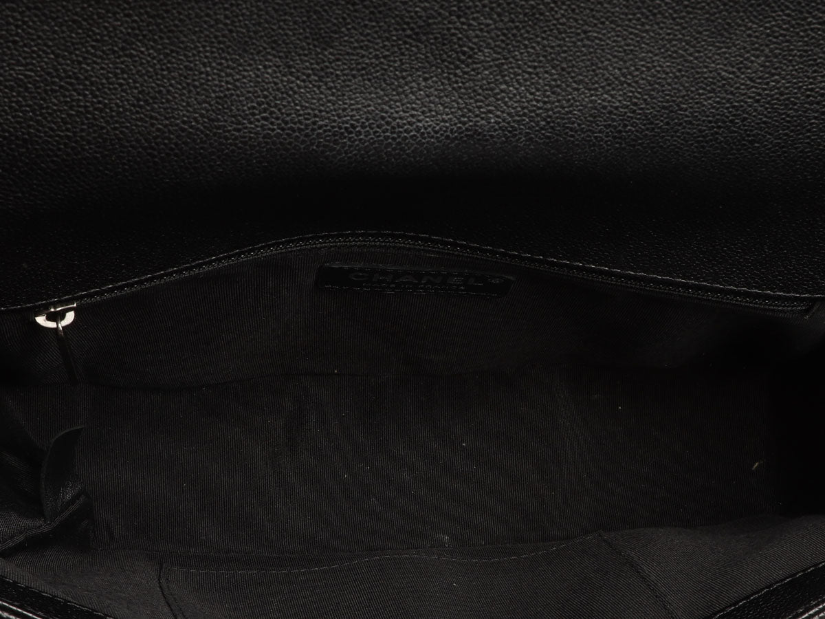 Chanel New Medium Black Quilted Caviar Boy Bag