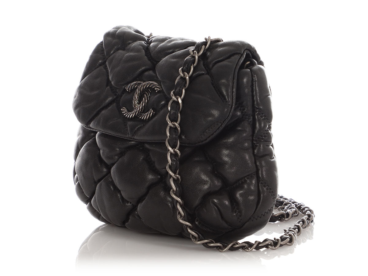 Chanel Mini Black Bubble Quilt Lambskin Paris-Moscow Crossbody