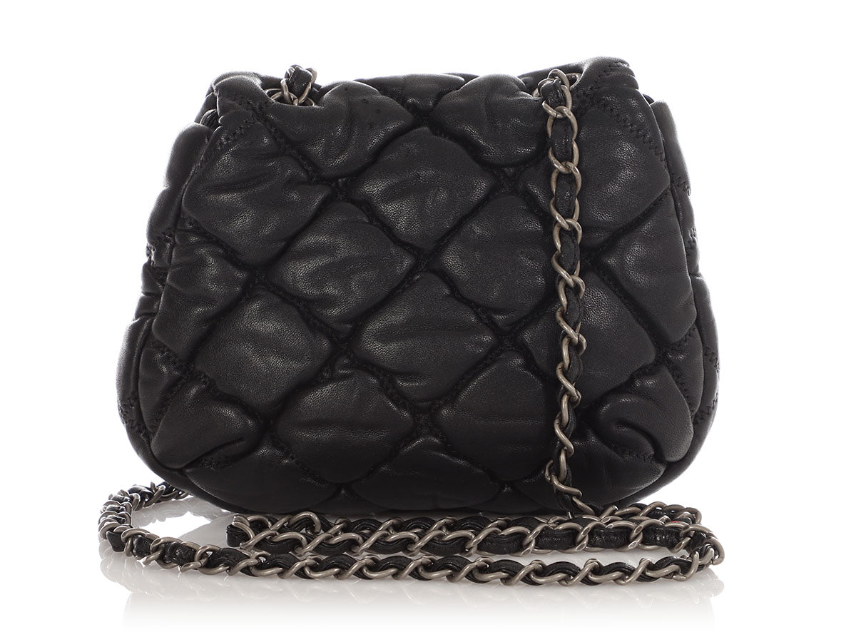 Chanel Mini Black Bubble Quilt Lambskin Paris-Moscow Crossbody