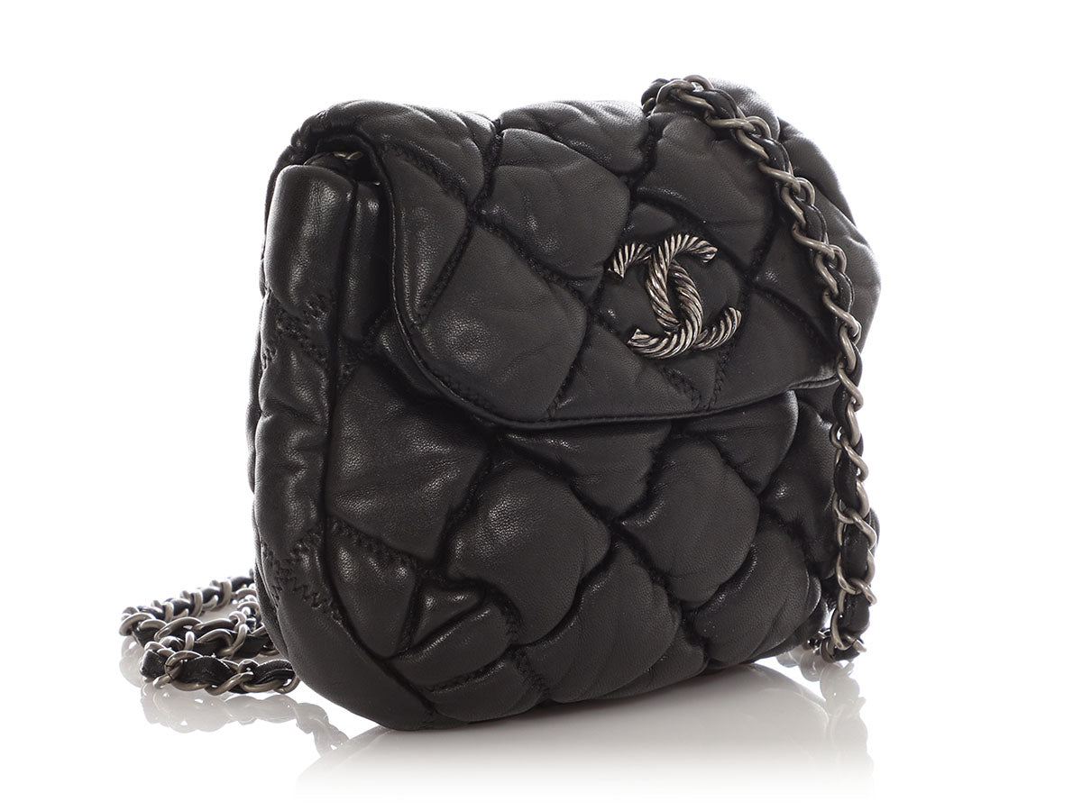 Chanel Mini Black Bubble Quilt Lambskin Paris-Moscow Crossbody