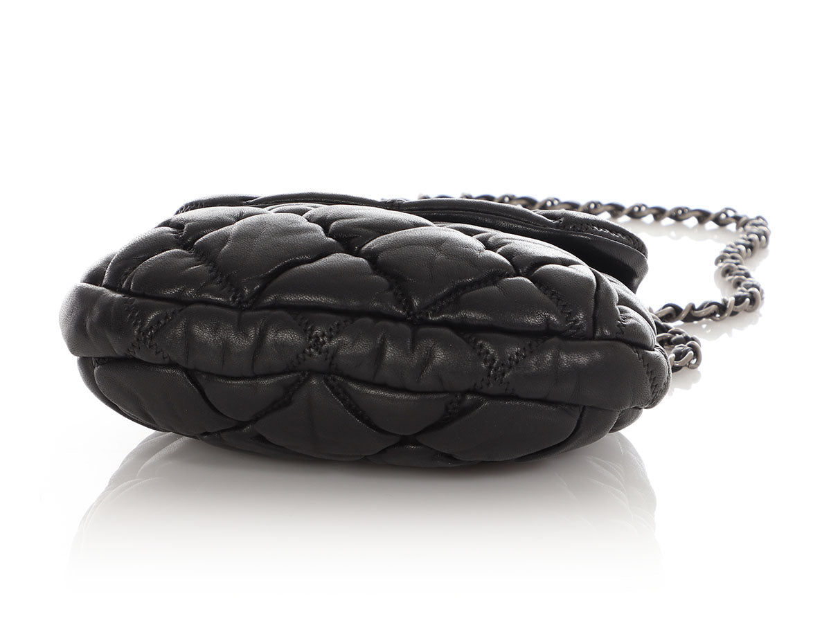 Chanel Mini Black Bubble Quilt Lambskin Paris-Moscow Crossbody