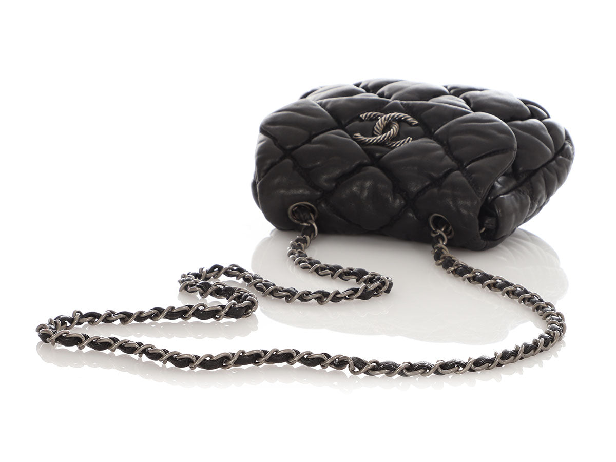 Chanel Mini Black Bubble Quilt Lambskin Paris-Moscow Crossbody